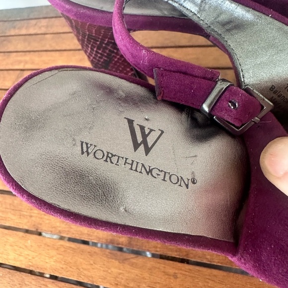 Worthington women's purple sling back platform heels size 9 - Picture 5 of 9